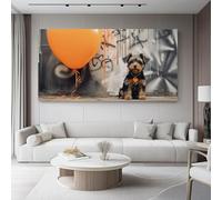 Cuadro sobre Lienzo Globos de cachorros de estilo callejero Cuadros Decoracion Salon 100l x50an cm Cuadros Decoracion Salon Naranja Gris
