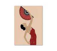 Cuadro Sobre Lienzo Ilustración Abstracta De Danza De Mujer Española, Arte De Pared, Pintura En Lienzo, Carteles Nórdicos(F,50x70cm)