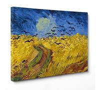 Cuadro sobre lienzo - listo para colgar - Van Gogh - Wheatfield with crows - Campo de trigo con cuervos - 70 x 100 cm - sin marco - (cod.2695)