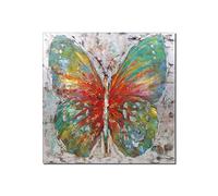 Cuadro sobre Lienzo Mariposa Colorida Abstracta Pintada A Mano Pintura Al Óleo sobre Lienzo Pinturas Arte De Pared Moderno para La Decoración del Hogar 20X28 Pulgadas