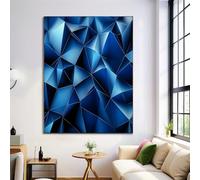 Cuadro Sobre Lienzo Moderno Geométrico, Estilo Low-Poly, Lienzo Pintura Poster Imagen Foto Cuadros Azul oscuro Decorativos Pintura Decoracion Salon Modernos, 40x50cm Sin Marco