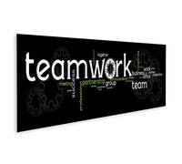 Cuadro sobre lienzo, pancarta de trabajo en equipo de negocios, 120 x 40 cm - Cuadro de pared póster impresión imágenes
