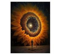 Cuadro Sobre Lienzo Póster Abstracto De Girasoles, Universo Espacial, Sin Marco, Lienzo, Pintura De Flores, Plantas, Arte De Pared, Imagen Para Decoración Del Hogar(F,20x30cm)
