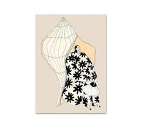 Cuadro Sobre Lienzo Póster De Lienzo HD Con Diseño De Cuerpo De Niña Abstracta, Arte Lineal Bohemio Minimalista Moderno, Impresión Para Decoración De Pared Del Hogar(UN,30x40cm)