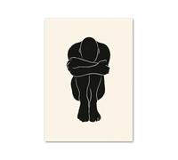 Cuadro Sobre Lienzo Póster De Lienzo HD Con Diseño De Cuerpo De Niña Abstracta, Arte Lineal Bohemio Minimalista Moderno, Impresión Para Decoración De Pared Del Hogar(G,30x40cm)