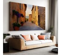 Cuadro sobre lienzo, póster moderno, piedra arquitectura cielo sobre lienzo sin marco, 100 x 70 cm, cuadro impreso HD paisaje urbano - Decoración de pared para sala de estar, dormitorio, cocina y