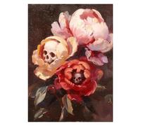 Cuadro Sobre Lienzo Pósteres Con Impresiones De Flores Y Calaveras Diseño Floral Botánico Globo Ocular Vampiro Lienzo Cuadros De Pared Decoración Del Hogar Y La Habitación(UN,30x40cm)
