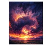 Cuadro Sobre Lienzo Pósteres De Tormenta Apocalíptica, Desastre Natural, Impresiones, Relámpagos Sobre El Océano, Lienzo, Pintura, Arte De Pared Imágenes Decoración(K,50x70cm)