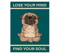 Cuadro Sobre Lienzo Pósteres Vintage De Perros Divertidos, Animales, Pug, Bulldog Francés, Lienzo, Pintura, "Lose Your Mind Find Your Soul", Arte De Pared Para Decoración(Re,30x40cm)