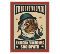 Cuadro Sobre Lienzo Pósteres Vintage De Perros Divertidos, Animales, Pug, Bulldog Francés, Lienzo, Pintura, "Lose Your Mind Find Your Soul", Arte De Pared Para Decoración(J,20x30cm)