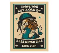 Cuadro Sobre Lienzo Pósteres Vintage De Perros Divertidos, Animales, Pug, Bulldog Francés, Lienzo, Pintura, "Lose Your Mind Find Your Soul", Arte De Pared Para Decoración(F,20x30cm)