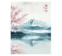 Cuadro Sobre Lienzo Pósteres Vintage Japoneses Con Impresiones De Grúas Y El Monte Fuji, Lago, Pesca, Flor De Loto, Lienzo, Cuadros De Pared, Decoración Para El Hogar(K,20x30cm)
