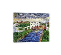 Cuadro sobre Lienzo-Puente en Marsh-Famoso Impresión en Lienzo-Reproducción Imagen en Lienzo Listo para Colgar-Cuadros Decoración Moderno 80x95cm31x37inches Lienzo Envuelto
