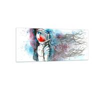 Cuadro Sobre Vidrio 100x40cm Cuadros Astronauta universo astronomía explorador
