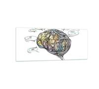 Cuadro Sobre Vidrio 100x40cm Cuadros Cerebro educación experimento ilustración
