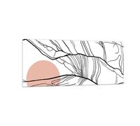 Cuadro Sobre Vidrio 100x40cm Cuadros Pared Abstracción Líneas Sol Wall Art