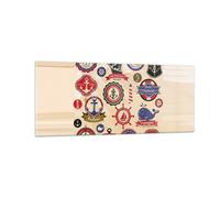 Cuadro Sobre Vidrio 100x40cm Cuadros Pared Ancla bandera insignia barco Wall Art