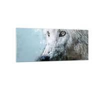 Cuadro Sobre Vidrio 100x40cm Cuadros Pared Blanco El Lobo Imagen Wall Art Prints