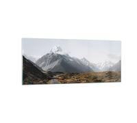 Cuadro Sobre Vidrio 100x40cm Cuadros Pared Camino Montaña Cumbres Wall Art