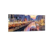 Cuadro Sobre Vidrio 100x40cm Cuadros Pared Canal Grande Tarde Wall Art Prints