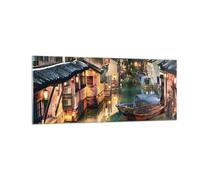Cuadro Sobre Vidrio 100x40cm Cuadros Pared chino ciudad noche Wall Art Prints