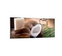 Cuadro Sobre Vidrio 100x40cm Cuadros Pared Coco aceite jabón palma Wall Art