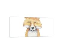 Cuadro Sobre Vidrio 100x40cm Cuadros Pared Dibujos animados Zorro Niño Wall Art