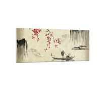 Cuadro Sobre Vidrio 100x40cm Cuadros Pared Flor Cerezas Japón Wall Art Prints