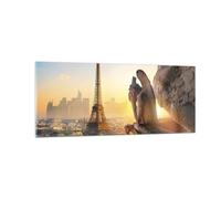 Cuadro Sobre Vidrio 100x40cm Cuadros Pared Gárgolas Torre Eiffel Wall Art Prints