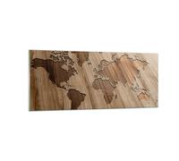 Cuadro Sobre Vidrio 100x40cm Cuadros Pared geografía globo mapa Wall Art Prints