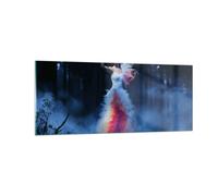 Cuadro Sobre Vidrio 100x40cm Cuadros Pared Mujer misterio noche bosque Wall Art