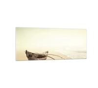 Cuadro Sobre Vidrio 100x40cm Cuadros Pared Łódź Naufragio Mar Wall Art Prints