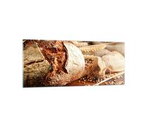 Cuadro Sobre Vidrio 100x40cm Cuadros Pared Pan panadería comida centeno Wall Art
