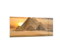 Cuadro Sobre Vidrio 100x40cm Cuadros Pared Pirámide egipto desierto Wall Art