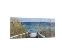 Cuadro Sobre Vidrio 100x40cm Cuadros Pared Playa Duna Pista Wall Art Prints