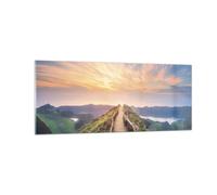 Cuadro Sobre Vidrio 100x40cm Cuadros Pared Sendero Montaña Azores Wall Art