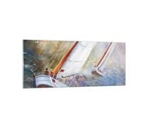 Cuadro Sobre Vidrio 100x40cm Cuadros Pared Velero Imagen Regata Wall Art Prints