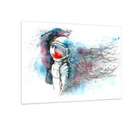 Cuadro Sobre Vidrio 100x70cm Cuadros Astronauta universo astronomía explorador