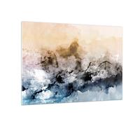 Cuadro Sobre Vidrio 100x70cm Cuadros Pared Abstracción Nubes Montañas Wall Art