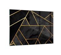 Cuadro Sobre Vidrio 100x70cm Cuadros Pared Abstracción Oro Negro Wall Art Prints