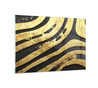 Cuadro Sobre Vidrio 100x70cm Cuadros Pared Abstracción Tridimensional Oro Art
