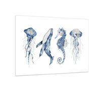 Cuadro Sobre Vidrio 100x70cm Cuadros Pared Animales Marinos Infantiles Wall Art