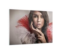 Cuadro Sobre Vidrio 100x70cm Cuadros Pared Belleza vestido moda modelo Wall Art