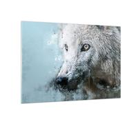 Cuadro Sobre Vidrio 100x70cm Cuadros Pared Blanco El Lobo Imagen Wall Art Prints