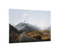 Cuadro Sobre Vidrio 100x70cm Cuadros Pared Camino Montaña Cumbres Wall Art