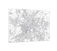 Cuadro Sobre Vidrio 100x70cm Cuadros Pared Ciudad Mapa Berlín Wall Art Prints