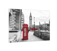 Cuadro Sobre Vidrio 100x70cm Cuadros Pared Cobertizo Teléfono Londres Wall Art