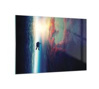 Cuadro Sobre Vidrio 100x70cm Cuadros Pared Cosmos astronauta planeta Wall Art
