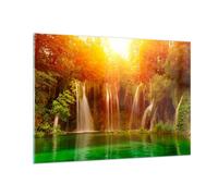 Cuadro Sobre Vidrio 100x70cm Cuadros Pared Croacia parque nacional cascada Art