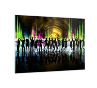 Cuadro Sobre Vidrio 100x70cm Cuadros Pared Disco música danza diversión Wall Art